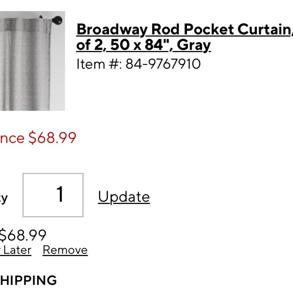 NWOT (packaging) PB Broadway Curtain set